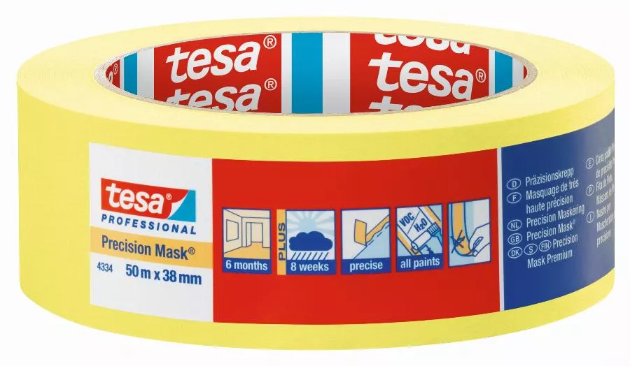 Ruban jaune 50m x 25mm masquage de précision toutes surfaces TESA - 04334-00001-00 Ruban jaune 50m x 25mm masquage de précision toutes surfaces TESA - 04334-00001-00