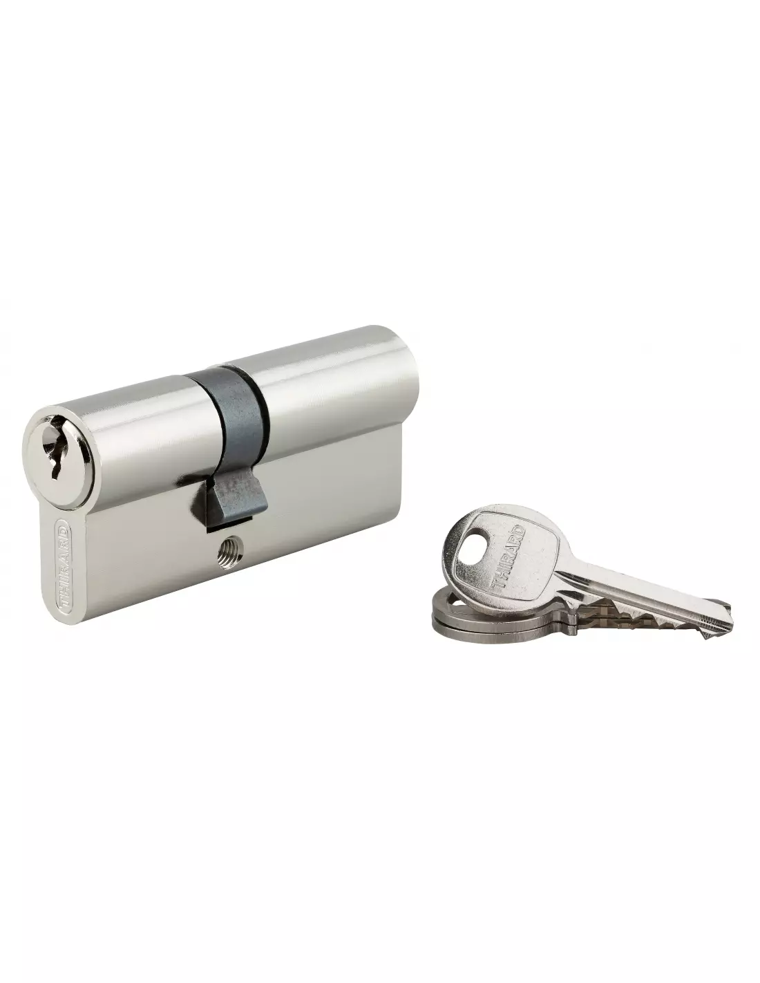 Cylindre de serrure double entrée SA, 30 x 40 mm, anti-arrachement, nickel, 3 clés - 1 pièce - THIRARD - 00016268