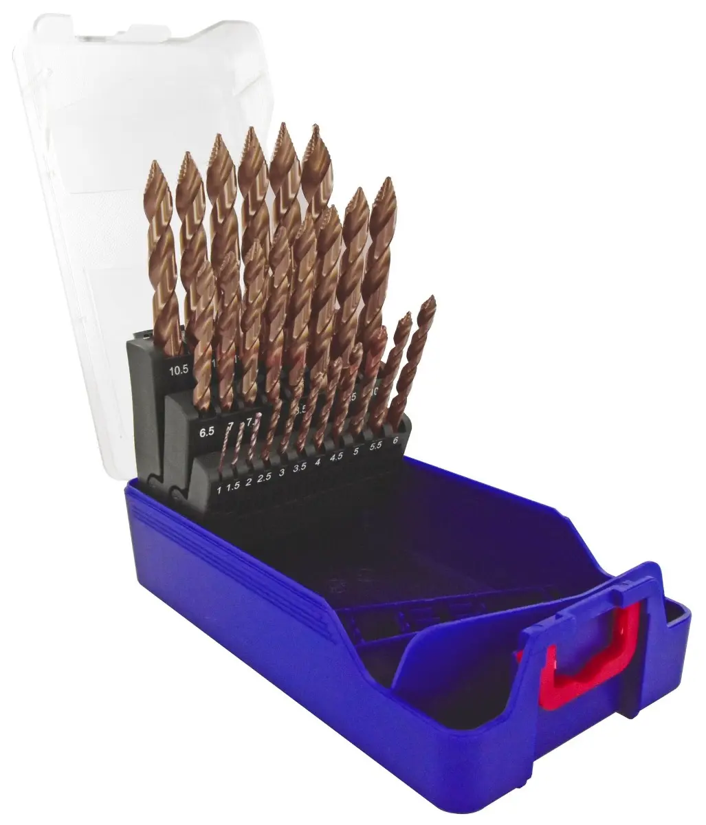 25 Forets métaux TSP HSS taillés meulés revêtus FUSIO - affûtage étagé - Ø 1 à 13 mm - TIVOLY - 11457170017