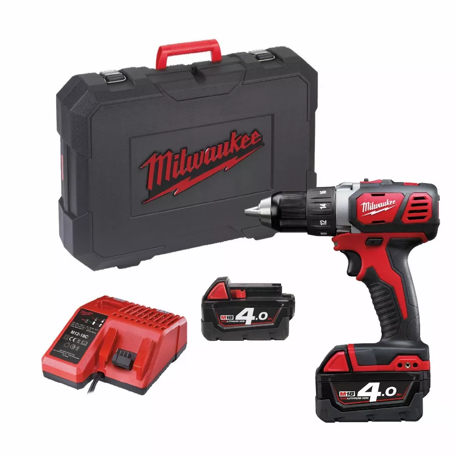 Perceuse visseuse M18 BDD-402C 18V - MILWAUKEE - avec 2 batteries 18V 4.0Ah - chargeur - HD Box - 4933443565 Perceuse visseuse M18 BDD-402C 18V - MILWAUKEE - avec 2 batteries 18V 4.0Ah - chargeur - HD Box - 4933443565